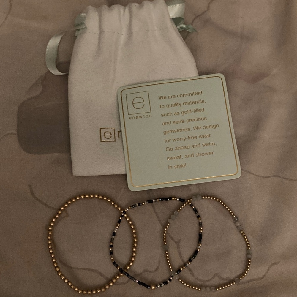 Enewton Gold Beaded Bracelets Set